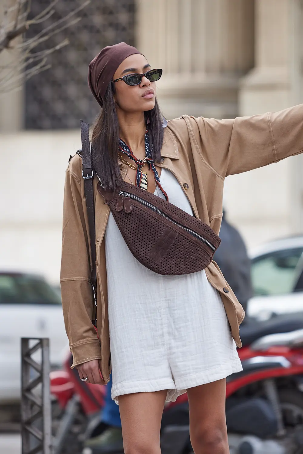SS26NEWINS-142 BODY BAG NET PLANET SUEDE ΤΣΆΝΤΑ ΧΙΑΣΤΊ ΚΑΦΕ - Image 1